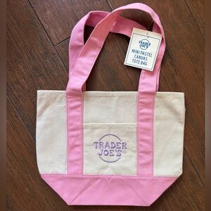 Trader Joe’s Mini Pastel Canvas Tote Bag - Pink